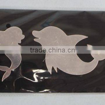 Silver Dolphins and Seahorse Mirror Stickers