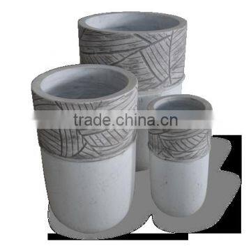 Round Lightweight Cement Pots, GRC (Glass Reinformed Concrete) pots, Small light cement planter