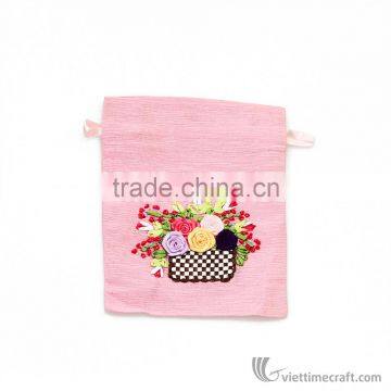 Hand Embroidered Bag With Drawing String, Elegant Designs, Various Colors to Choose photo-4