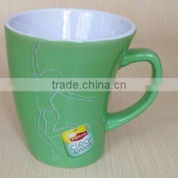 customized logo ceramic 12oz lipton tea cup for promotional