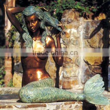 2015 Modern Garden Decoration Bronze Mermaid Water Fountains for Sale photo-6