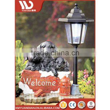 New Inventions In China Art Work Dog Resin Craft Solar Led Garden Lighting Outdoor photo-6