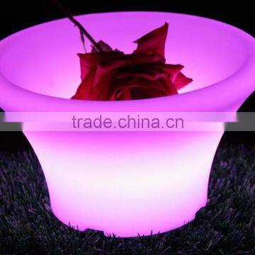 Led Lighting Flower Planter, 16 Colors Change Plastic Led Illuminate Flower Pot photo-3