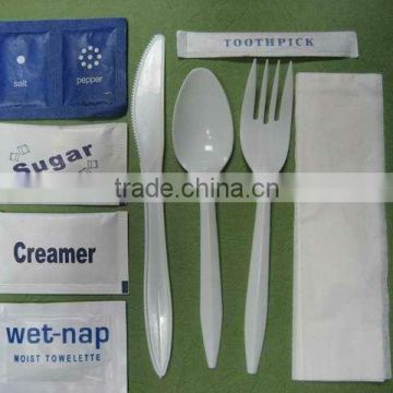 inflight cutlery kit with condiment&napkin