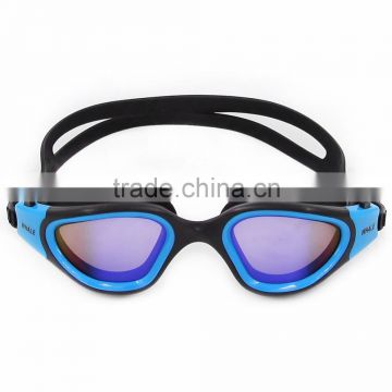 2015 New Panoramic Silicone Adult Swimming Goggles in Blue lens(CF-7202)