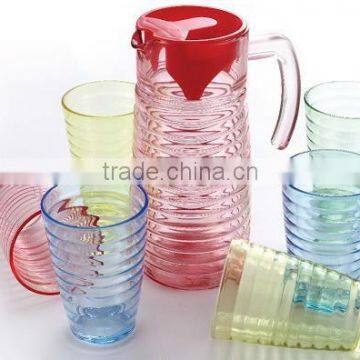 GH048 7pcs Glass Drinking Set with colorful spray