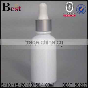 Cosmetic Packaging Essential Oil Fancy White Glass Dropper Bottle Different Size Silk Printing Glass Dropper Bottle Wholesale photo-2