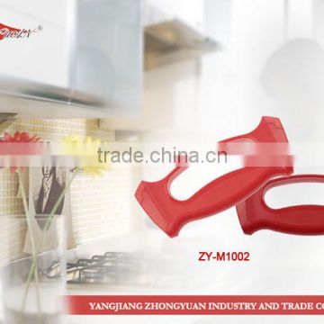 Both ends-blade knife sharpener with full length safety handle