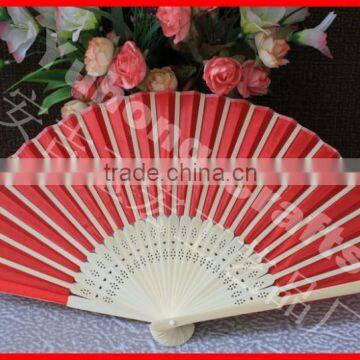 Red Color Bamboo Wedding Fan Wholesale photo-3