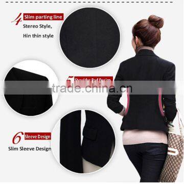 NEW Women Slim One Button Long Sleeve Black Women Blazers 2014 photo-3