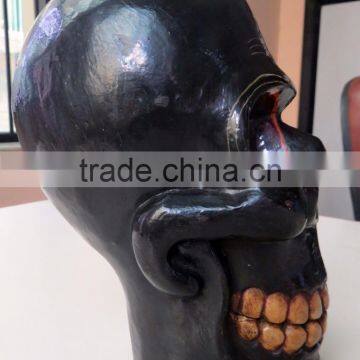 Hand Crafted Wooden Mask of Skull Wall Hanging Made In Nepal photo-2