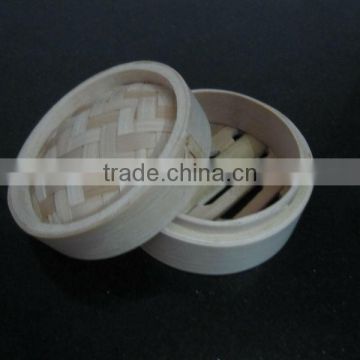 Round Chinese Bamboo Food Steamer