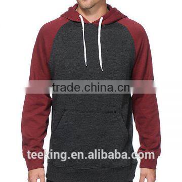 OEM fashion fleece raglan sleeves hoodie sweatshirt wholesale