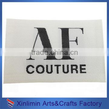 Woven technics custom private white size labels garment