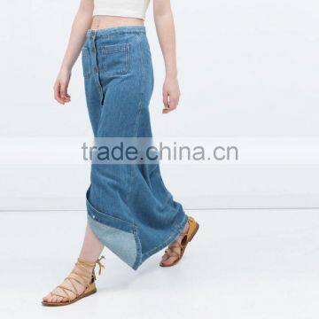 guangzhou clothing manufacturer women denim long skirts