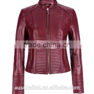 Autumn Custom Short Style Washed Sheep Leather Jacket Fashion Design photo-2