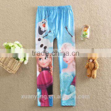 2017 New arrived boutique hot sale Full Length girl frozen girl tight legging