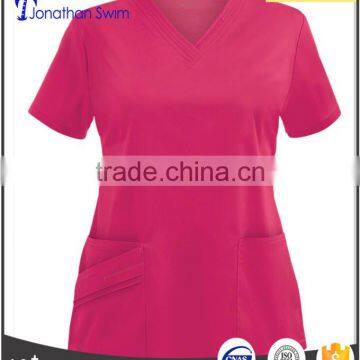 2016 fashion neck design colorful hospital scrub uniform