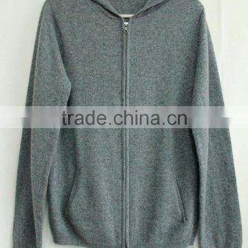 chic fashion men's wool cashmere sweatshirt with hood