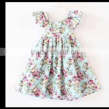 Lastest Designs Baby Cotton Frocks Girl Floral Patterns Printed Dress Girls Party Birthday Dresses Clothes Wear photo-3
