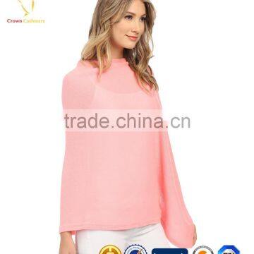 Pink Lovely Lady Cashmere Knitted Poncho Shawls photo-3