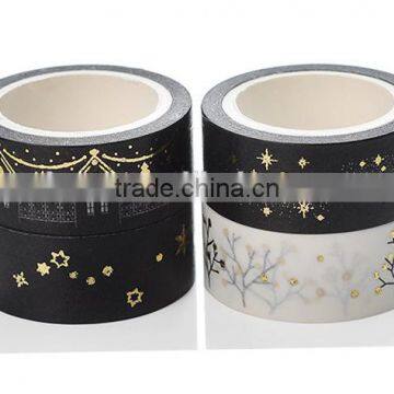 1.5cm*5m hot stamping washi tape planner accessories paper tape can be teared by hand