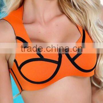 Neoprene Suit Bikinis Woman Swimwear Color Block Swimsuit 2017 photo-5