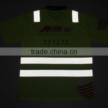 Mens Two-tone Flourescent AS/NZS High Visibility Reflective Chinastar Safety Polo Shirt photo-4