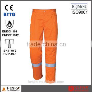 Standard EN11612 EN1149 Safety wear men's flame retardant trousers with Anti-static