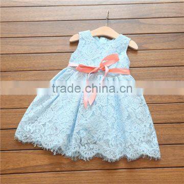 Modern Summer Lace Blank Baby Girl Princess Birthday Vest Dress photo-5