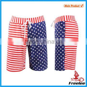 2015 American flag shorts, nylon surf shorts