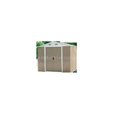 Easy Build Mini Apex Metal Shed With Double Doors / Zinc Steel Color Board Frame