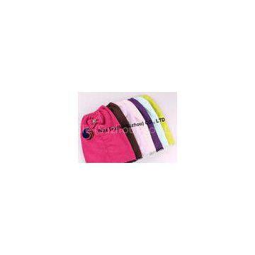 Durable 100% Polyester Microfiber Head Towel Wrap Solid Color with Lace