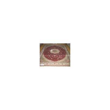 Persian hand knotted silk carpet