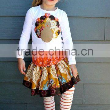 2017 hot sale Thanksgiving Day girls clothing stripe capris sets