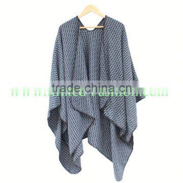 Latest Design Ladies Scarf/shawl Pashmina Natural Rex Rabbit Fur Poncho With Big Fox Collar Trim photo-5