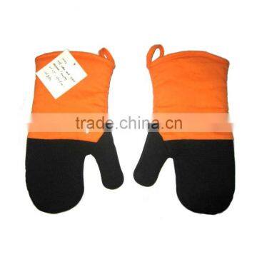 Promotion Orange Cotton Twill Oven Mitt And Soild Color Neoprene Oven Gloves