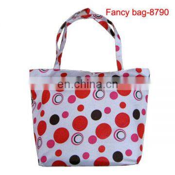 Beatiful printing canvas tote bag with gusset