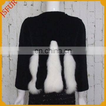 High Quality Women Round Collar Rabbit Fur Jacket With Genuine Rabbit Fur Coat for Winter photo-4