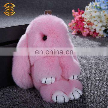 2016 New Arrival Lovely Rabbit Keychains Bag Decoration Key Ring Fur Key Chain