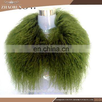 65x23cm 100% Natural Tibet Lamb Fur Scarf / Mongolian Lamb Fur Collar for Women photo-4