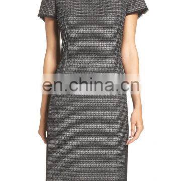 MIKA2471 Embellished Tweed Dress