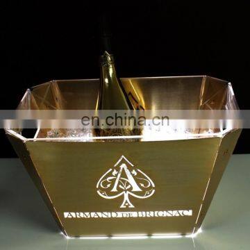 Plastic led light large ice buckets for parties