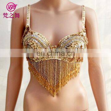 YD-061 Italy porpular full braded long tassel belly dance sexy bra