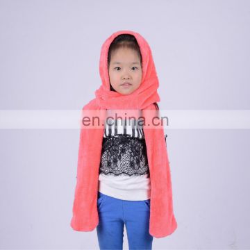 Winter Warm Women's Hoodie Gloves Pocket Earflap Hat Long Scarf Shawl Snood Wraps High Quality