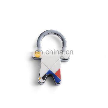 Custom human shape sticker metal keychain ring wholesale