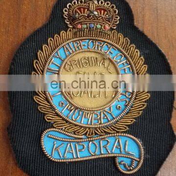 brand indian metal wire embroidery badges/India hand embroidery patch/Pakistan handmade embroidery charter