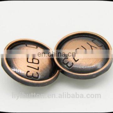 polished antique copper tin zinc alloy removable button, fashion jeans metal button