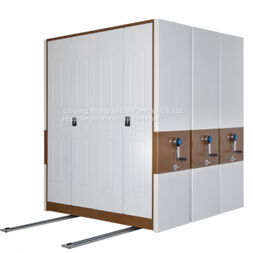 High Density Office Movable Filing Cabinet System, Mechanical Mobile Storage Shelving System photo-2