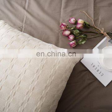 RAWHOUSE Home Decor Knitted Pillow Cover Geometric Soft Square White Plain Knit Cover Cushions photo-3